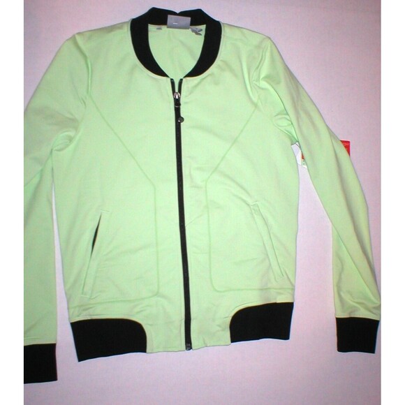 New Athleta NWT 98 Womens Recycled Jacket Green Light Bomber XS Black Bombtastic - Picture 4 of 12